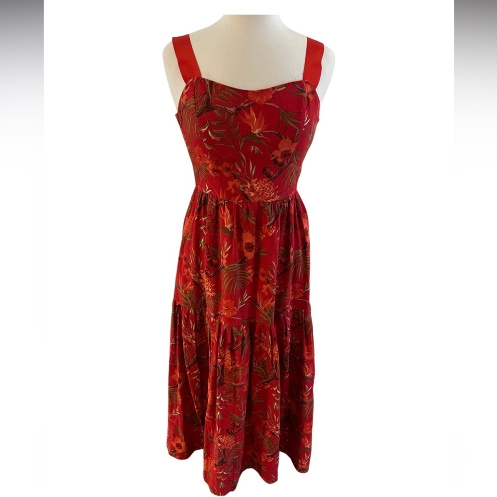 Tropical Red Christian Lacroix maxi sundress-Size Small-Like New-